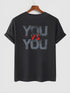 Men's You Vs You Printed Wording Printed T-shirt